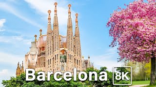 BARCELONA 🇪🇸 The Most Beautiful City in Europe 8K Walking Tour [upl. by Nimad]