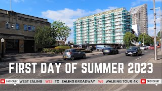 London England  West Ealing to Ealing Broadway 4K Walking Tour Summer 2023 [upl. by Benjamin]