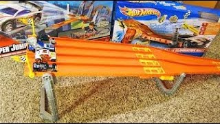 Racing Down the Hot Wheels 4Lane Elimination Race Track Playset [upl. by Desdemona]