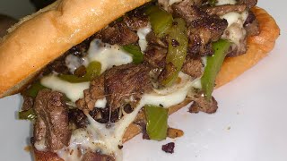 PHILLY CHEESESTEAK 🥩  HOW TO MAKE A FIRE PHILLY CHEESESTEAK SANDWICH AT HOME 🔥🔥 [upl. by Massimo722]