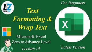 14 MS Excel  Text Formatting and Wrap Text  Excel Zero to Advance excel learning teacher [upl. by Ayitahs]