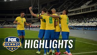 Brazil advance to Copa America semifinals with 10 win over Chile  2021 Copa America Highlights [upl. by Mufinella]