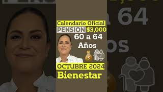 CALENDARIO por LETRA PENSION 60 a 64 AÑOS📅NUEVAS FECHAS de REGISTRO ADULTAS MAYORES🧓PAGO BIENESTAR💰 [upl. by Ilatfen]