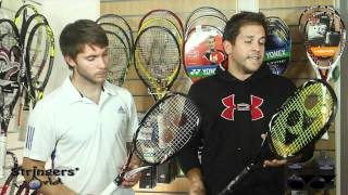 Yonex Ezone Xi 100 Tennis Racket Review by Stringers World [upl. by Oicnecserc857]