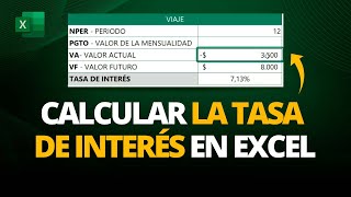 Cómo Calcular la TASA DE INTERÉS en EXCEL  Planilla que Sirve como CALCULADORA DE INTERESES [upl. by Eiramannod]