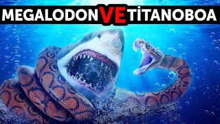 Megalodon Gelmiş Geçmiş En Büyük Yılanla Karşılaşırsa Ne Olur [upl. by Savinirs]