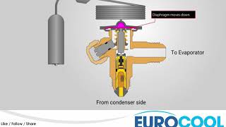 HVAC Know It All  Eurocool  Danfoss How a T2TE 2 thermostatic expansion valve works [upl. by Chariot723]