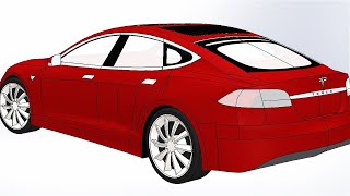 Tesla Model S Car Modelling  SolidWorks CAD Tutorial [upl. by Schaeffer596]