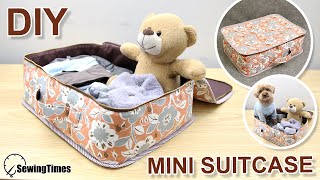 DIY FABRIC SUITCASE  Travel Luggage Bag Sewing amp Tutorial sewingtimes [upl. by Lasyrc]