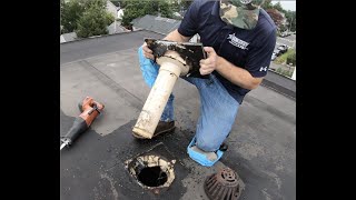 How To Replace a Flat Roof Drain [upl. by Rhtaeh165]