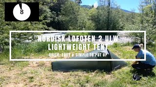 Nordisk Lofoten 2 ULW Lightweight Tent  Quick Easy and Simple to put up in under 2 mins [upl. by Nodmac]