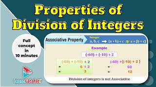 Class 7 Maths Chapter 1 Integers  Properties of Division of Integer  LearnFatafat [upl. by Roee]