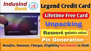 indusind legend credit card unboxing indusind bank Pin Generation card Activation lifetime free [upl. by Carolle174]