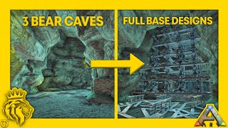 TOP 3 Bear Caves W FULL Base Designs  The Center  ARK Survival Evolved [upl. by Acus]