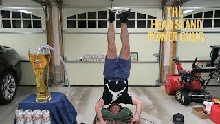 Doing A Head Stand While Consuming The Worlds Largest Beer Using A Power Drill  LA BEAST [upl. by Bartolomeo]