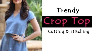 Crop Top Cutting amp Stitching  Trendy Top Sewing Tutorials [upl. by Ataeb]