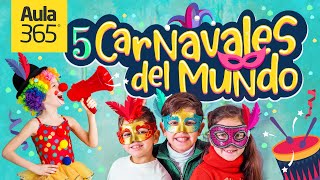 ¡QUÉ COMIENCE LA FIESTA 5 Carnavales más grandes del mundo  Los 5 de Aula365 😁 [upl. by Epstein]