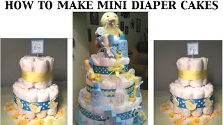 Mini Diaper Cakes for a Baby Shower  How to make Party Favor  Rubber Duck Theme  DIY CRAFTS [upl. by Holt]