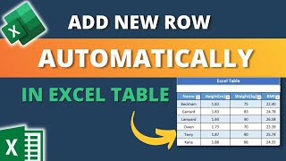 How to Add New Row Automatically in an Excel Table [upl. by Imyaj]