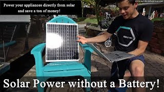 Solar Power without a Battery Solar Panel  Converter  12v for Small Loads [upl. by Anelrats770]