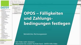 OPOS – Fälligkeiten und Zahlungsbedingungen festlegen [upl. by Soni]