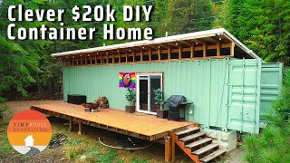 Couple Builds Clever 20k Shipping Container Home with NO Experience [upl. by Herculie]