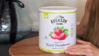 Augason Farms Freeze Dried Sliced Strawberries Review [upl. by Yrokcaz]