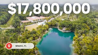 Inside the LARGEST HOME AVAILABLE IN MIAMI Mega Mansion on 185 Acres with Theater amp Bowling Alley [upl. by Analaj]