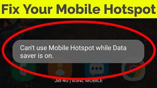 Fix Cant Use Mobile Hotspot While Data Saver Is On [upl. by Yesnil]