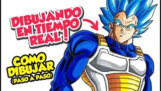 TUTORIAL  COMO DIBUJAR A VEGETA SSJ BLUE EVOLUTION  PASO A PASO [upl. by Ennyroc]