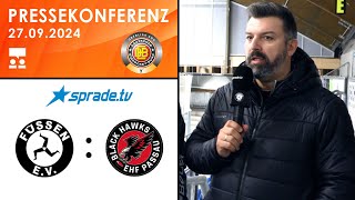 27092024  Pressekonferenz  EV Füssen vs EHF Passau Black Hawks [upl. by Annaohj898]