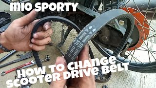 How To Replace Scooter Drive Belt  Mio Sporty  Basic Maintenance [upl. by Odirfliw628]