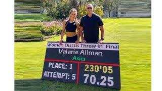 Valarie Allman USA early in the season over the 70 meters with the discus 7025 meters La Jolla [upl. by Lissa99]