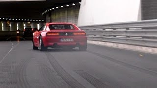 Ferrari 348 BURNOUTS in Monaco [upl. by Romeyn551]