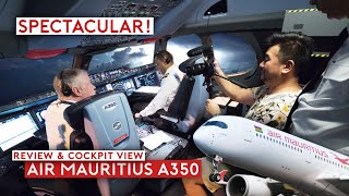 Spectacular Thunderstorm on Air Mauritius A350 Flight Review amp Cockpit View [upl. by Ocirled]