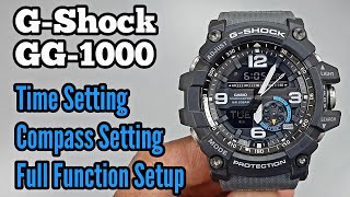 GShock GG10001A8 Mudmaster Time Setting Compass Calibration Full Function Setup Tutorial [upl. by Etnaik]