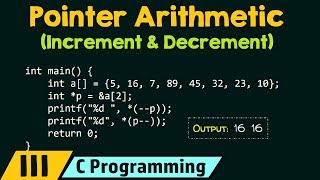 Pointer Arithmetic Increment amp Decrement [upl. by Eidnyl]