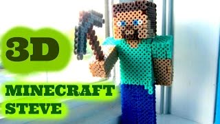 3D Perler Bead Minecraft Steve Figure FULL TUTORIAL [upl. by Nevada]