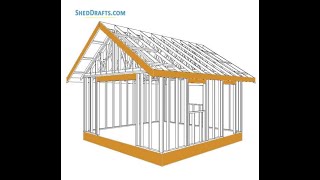 16x16 Gable Storage Shed Plans Blueprints [upl. by Dore]