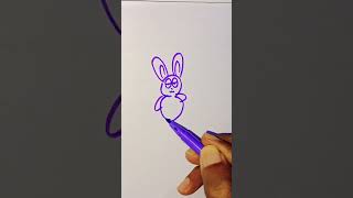 How to draw bunny rabbit drawing step by step tutorial easy for kids drawingforkids art shorts [upl. by Nahpets]