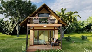 TINY HOUSE l BAHAY KUBO WITH ATTIC [upl. by Adnahsed]