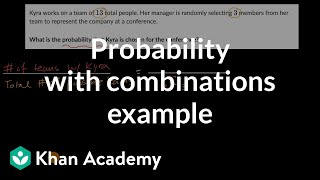 Probability with combinations example choosing groups  Probability amp combinatorics [upl. by Marlow]