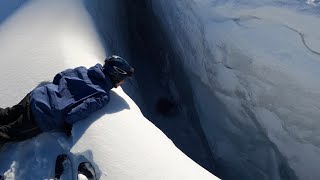 Pitztal early season powder  fall into a glacier crevasse [upl. by Aicilihp36]