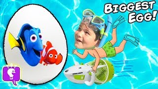 Giant NEMO Surprise Egg and SeaDoo with HobbyKids [upl. by Noiramed]