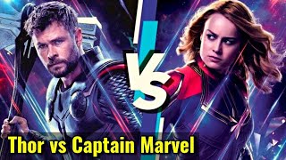 Thor vs Captain Marvel Explained In HINDI  Thor amp Captain Marvel Comparison In HINDI Thor vs Carol [upl. by Loeb]