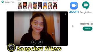 HOW TO USE SNAP CAMERA with GOOGLE MEET and ZOOM 📸 snapchat filters [upl. by Amadeus]