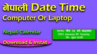 how to download nepali date calendar in laptop  Nepali Date Time Set in Computer  Technical Nepal [upl. by Regina]