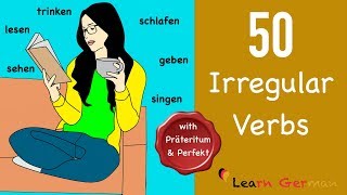 50 Unregelmäßige Verben  Learn German Grammar  50 irregular verbs  A2  B1 [upl. by Reve]