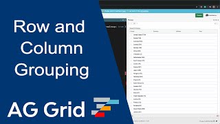 Row and Column Grouping for JavaScript Data Grid using AG Grid [upl. by Pyle]