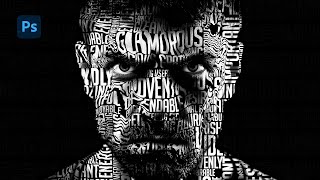 Text Portrait Effect Photoshop Tutorial v5 [upl. by Johm]